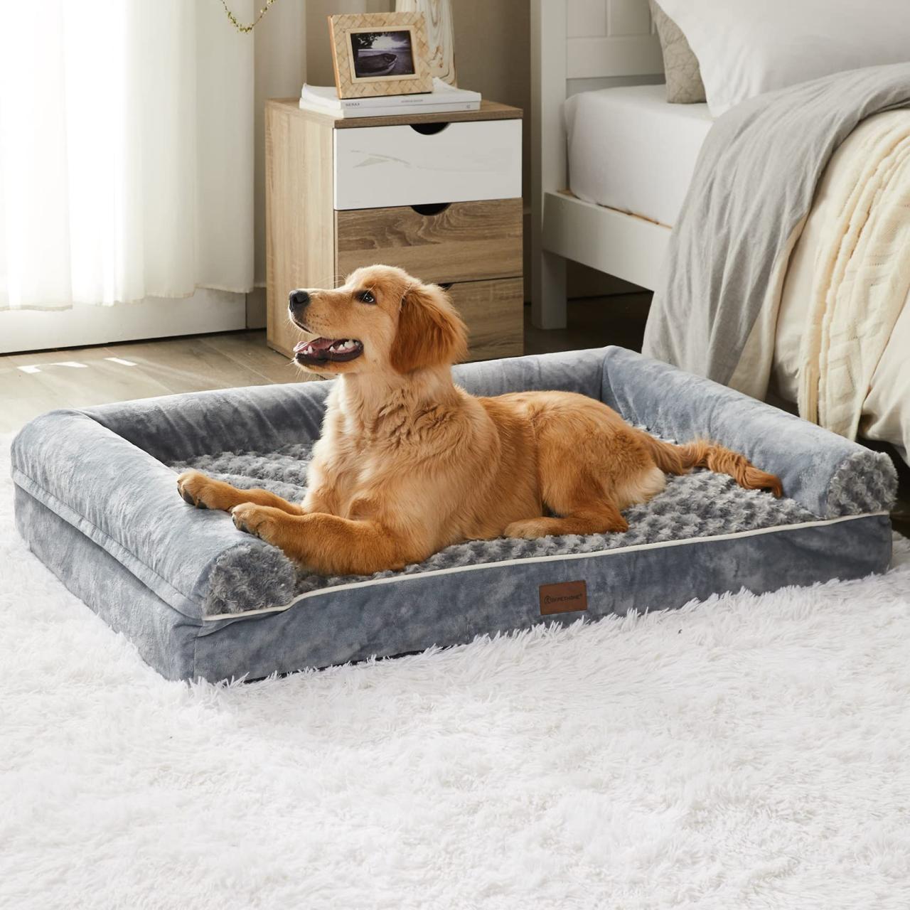 Amazon.Com : Bfpethome Dog Beds For Large Dogs, Orthopedic Dog Bed For  Medium Large Dogs, Egg- Foam Dog Crate Bed (L(36 * 27 * 6.5) Inch, Grey) :  Pet Supplies