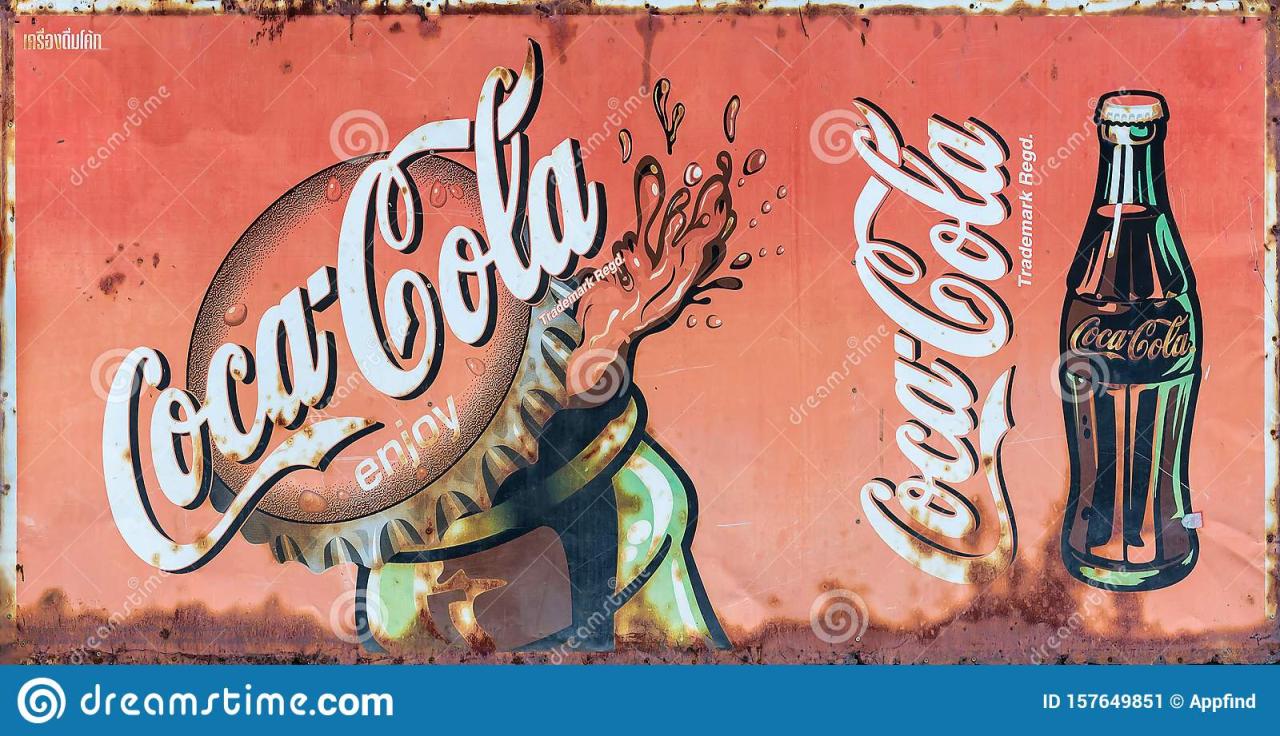 Grunge Rusty Retro Vintage Coca-Cola Advertising Metal Board Sign Editorial  Photo - Image Of Background, Corporation: 157649851