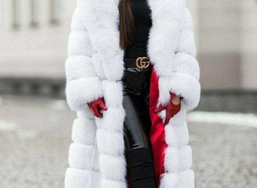 Luxury White Fox Fur Full Coat With Whole Skins,Long Coat, Luxury Fur Coat,  | Ebay